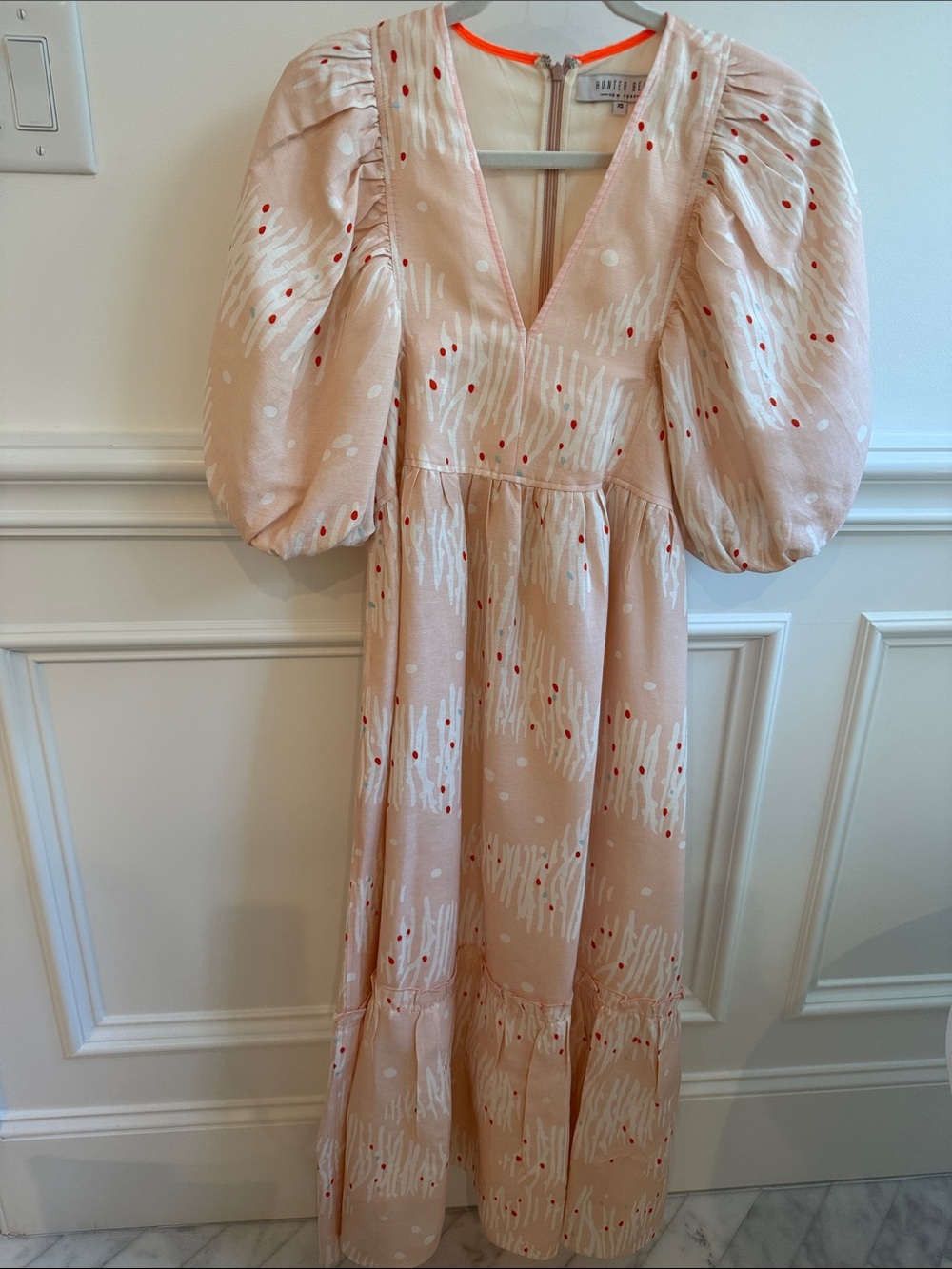 HUNTER BELL Palmer Abstract Coral Dress